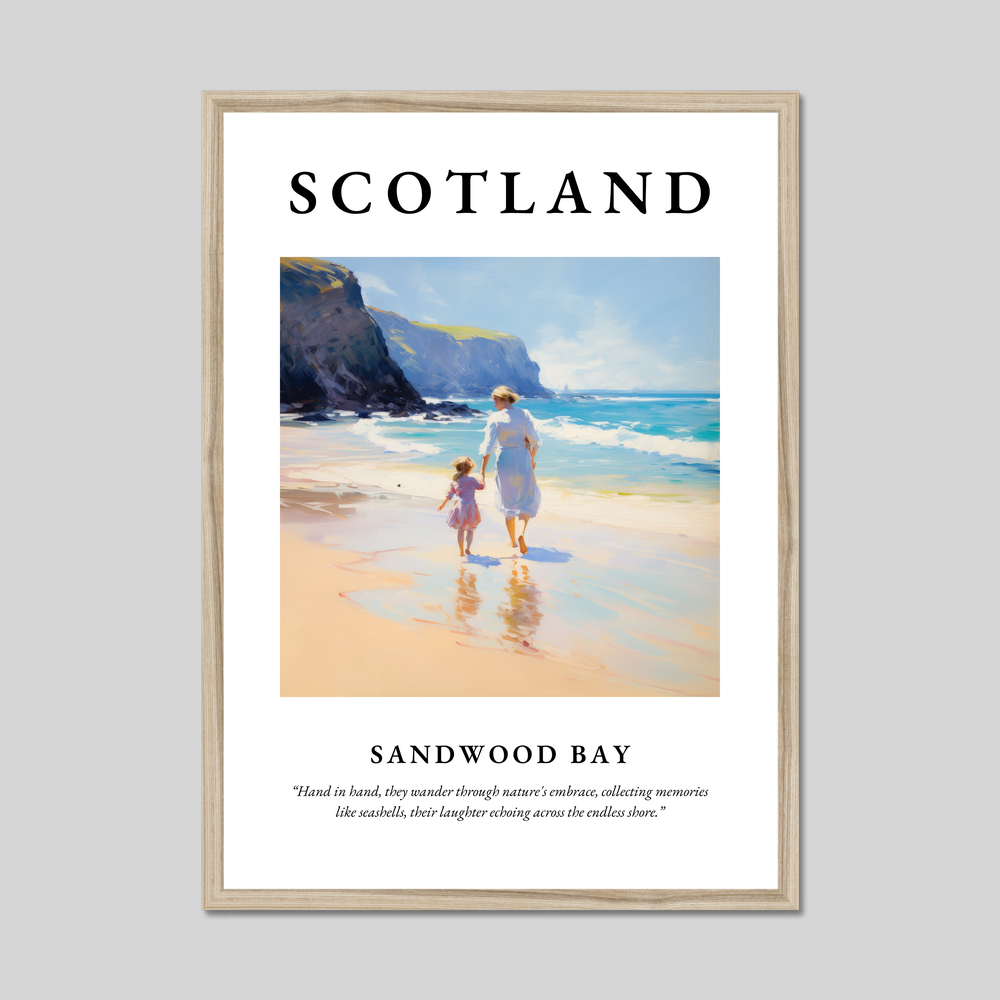 Poster in a natural frame with the word Scotland