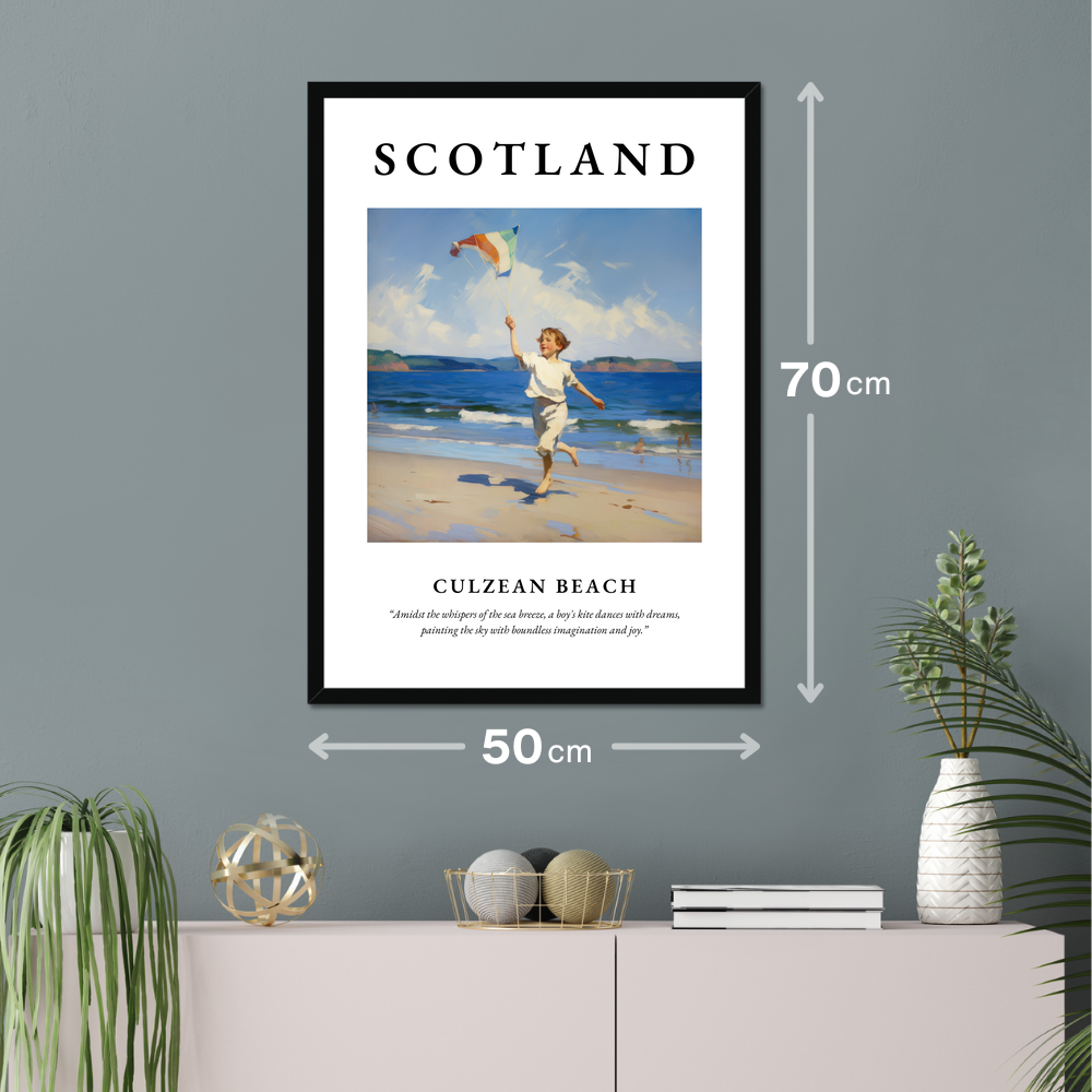 Poster of Culzean Beach hanging on a wall