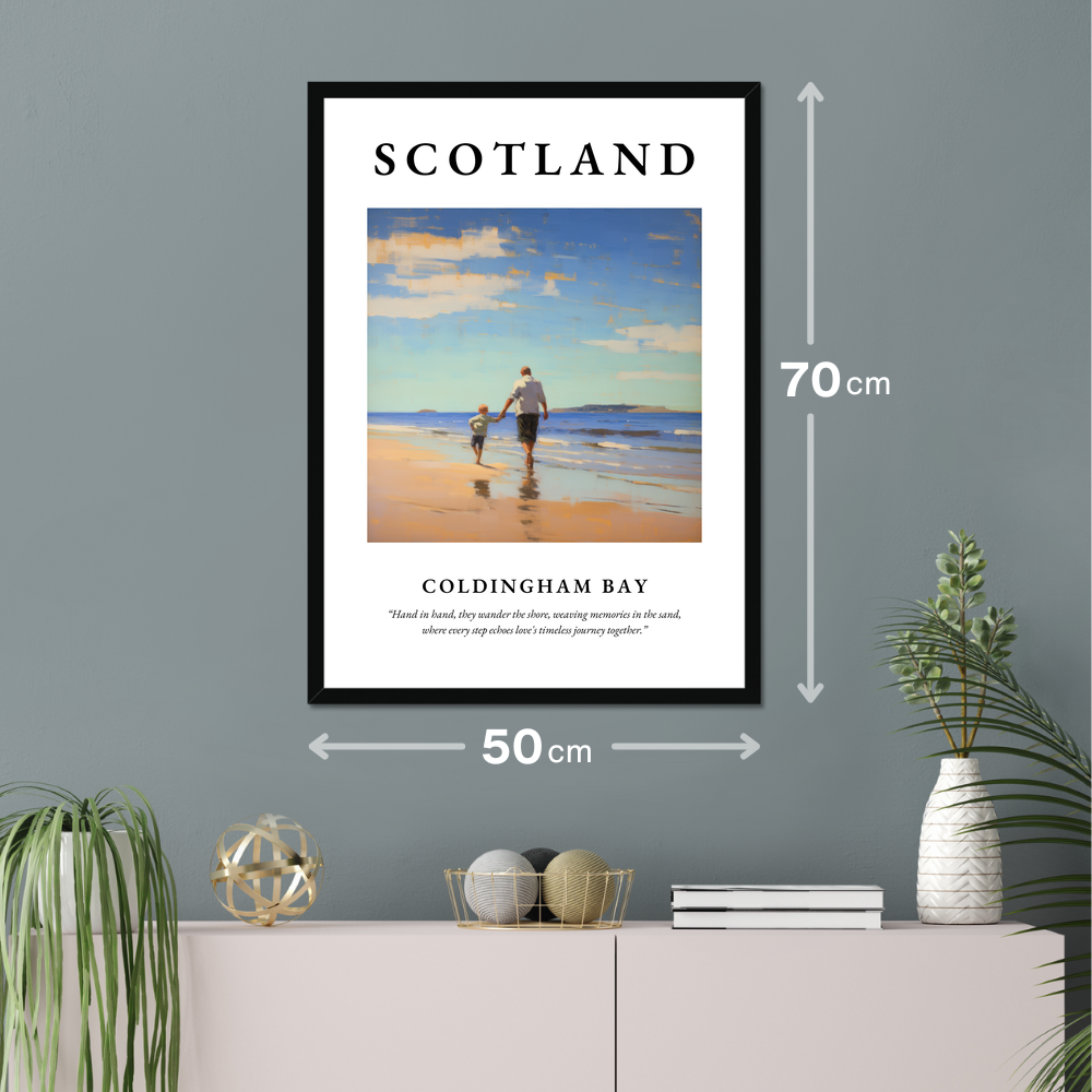 Poster of Coldingham Bay hanging on a wall