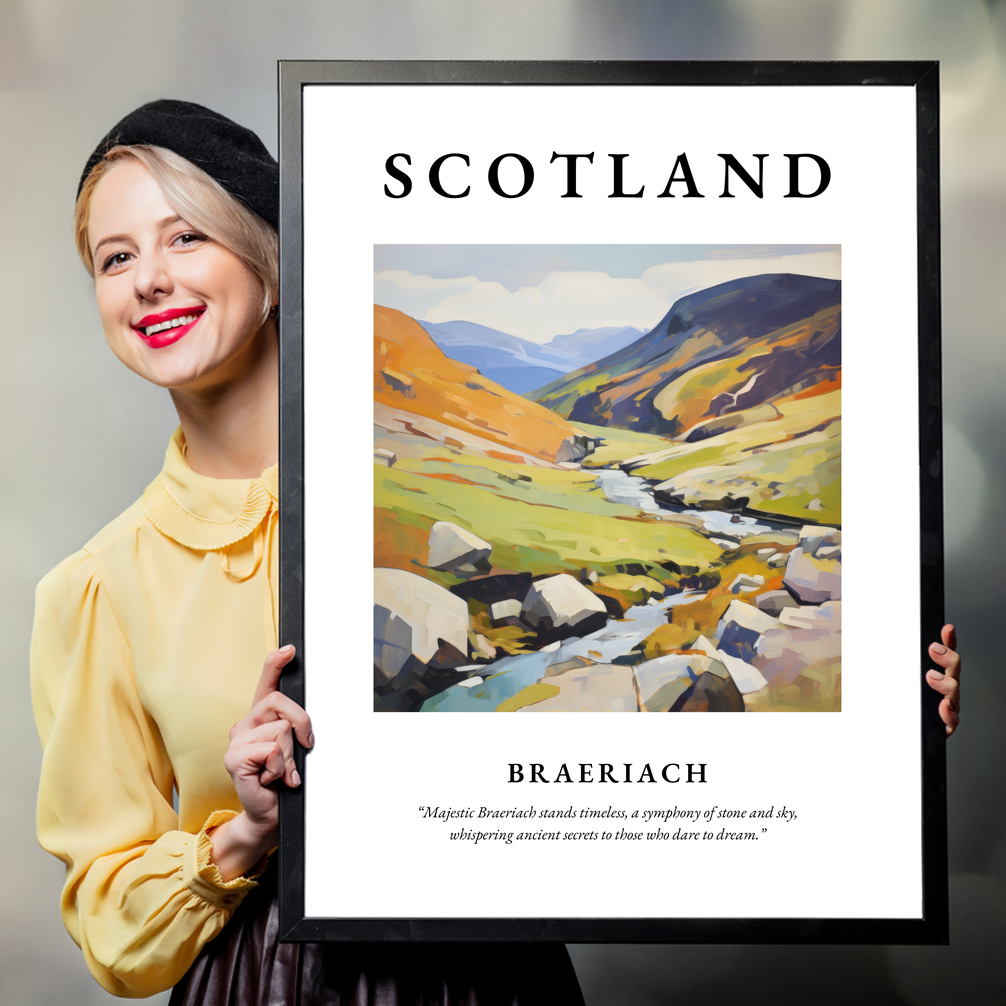 Person holding a poster of Braeriach