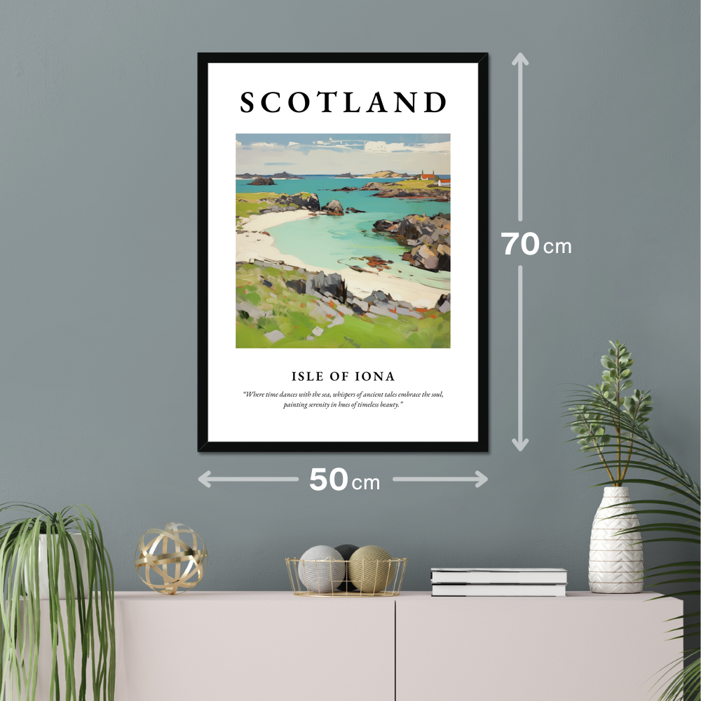 Poster of Isle of Iona hanging on a wall