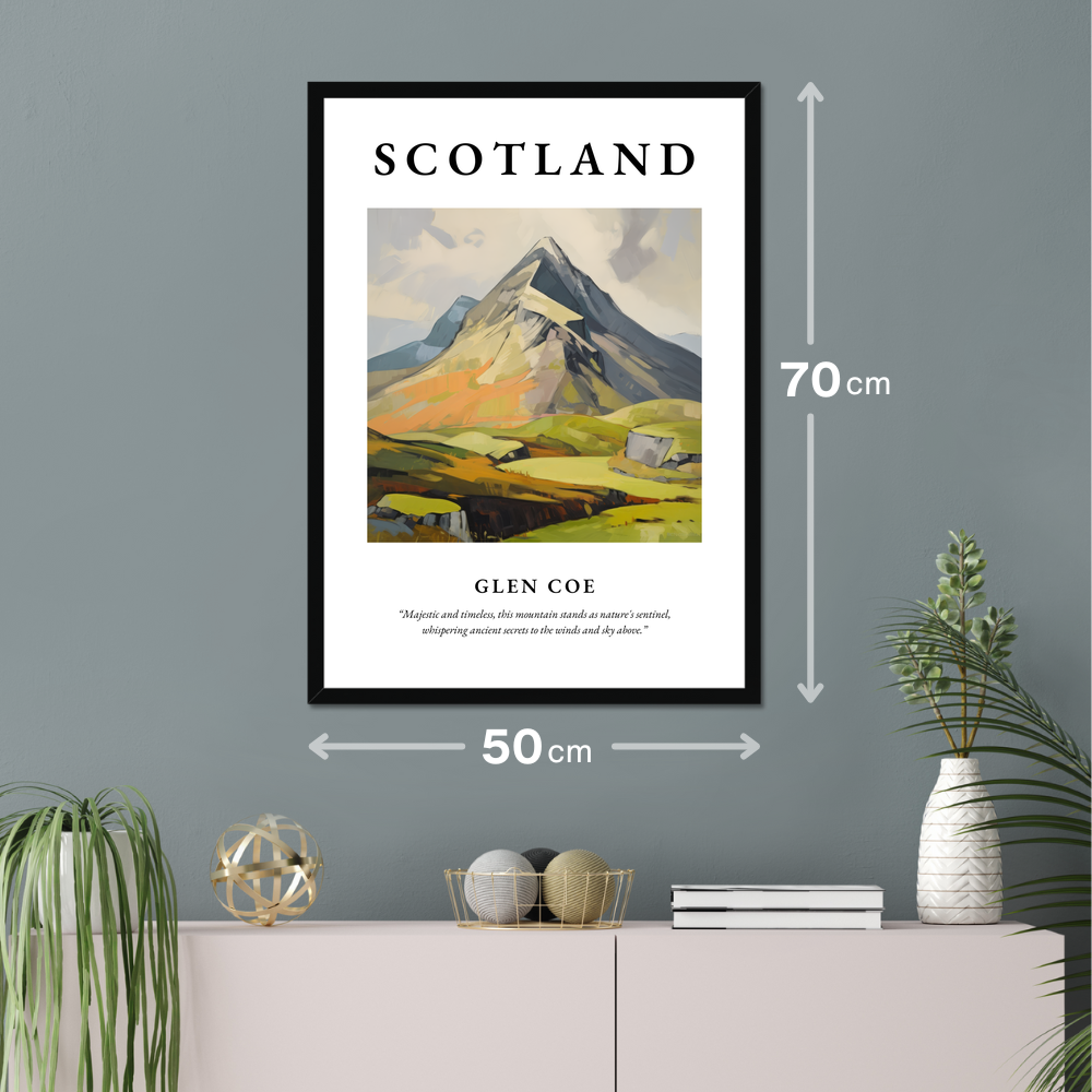 Poster of Glen Coe hanging on a wall