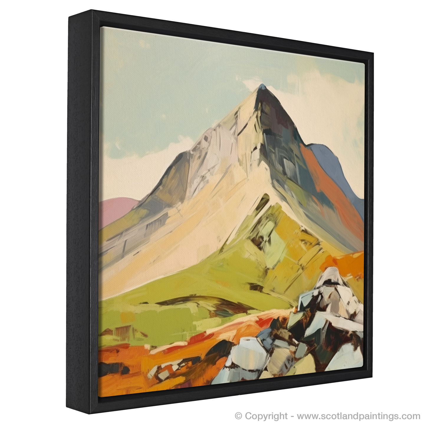 Painting and Art Print of A mountain in Scotland entitled "Embracing the Wild: Abstract Ode to a Scottish Mountain".