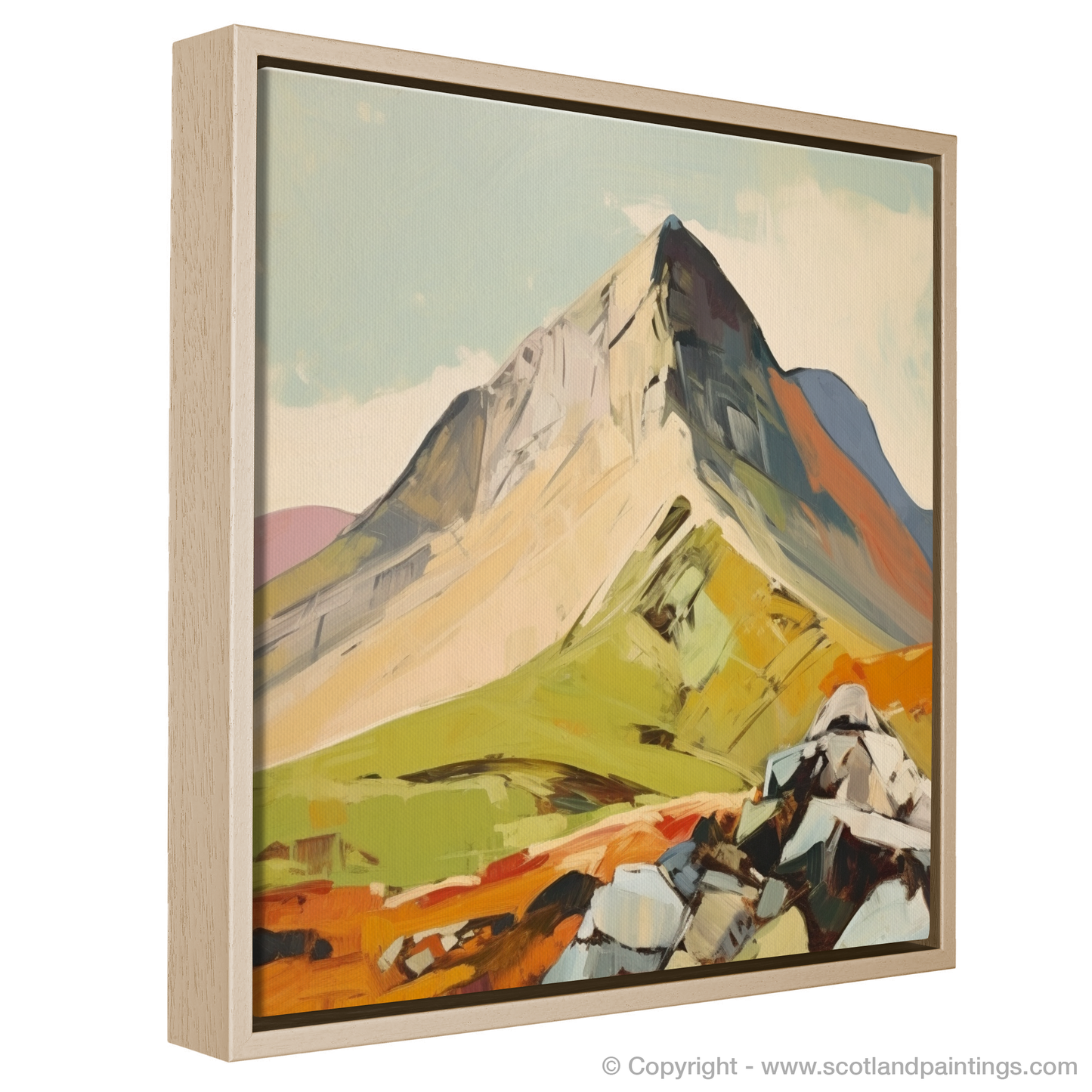 Painting and Art Print of A mountain in Scotland entitled "Embracing the Wild: Abstract Ode to a Scottish Mountain".