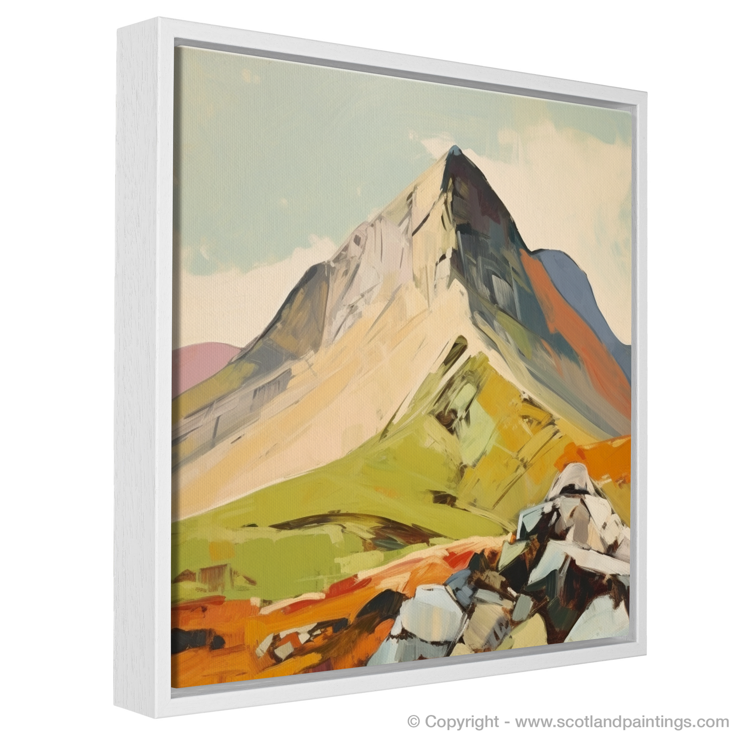 Painting and Art Print of A mountain in Scotland entitled "Embracing the Wild: Abstract Ode to a Scottish Mountain".