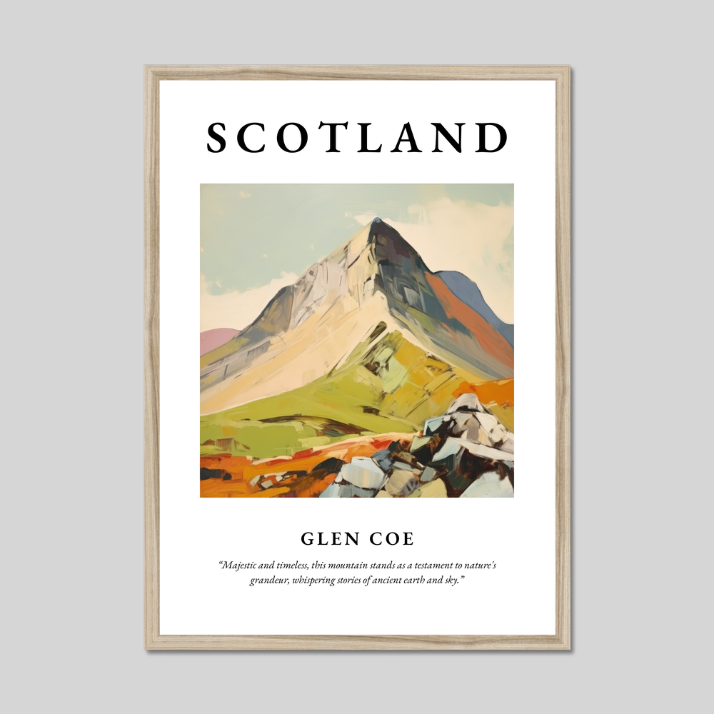 Poster in a natural frame with the word Scotland