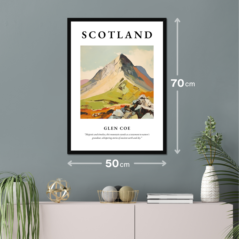 Poster of Glen Coe hanging on a wall