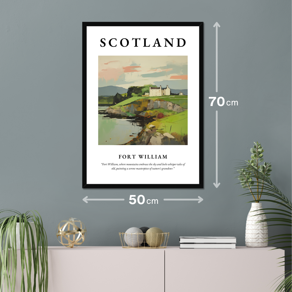 Poster of Fort William hanging on a wall