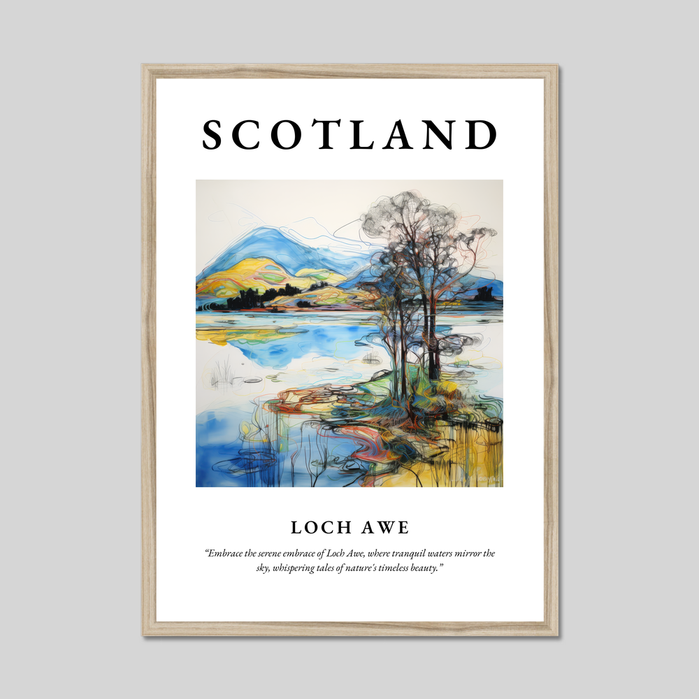 Poster in a natural frame with the word Scotland