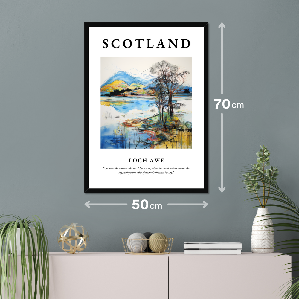 Poster of Loch Awe hanging on a wall