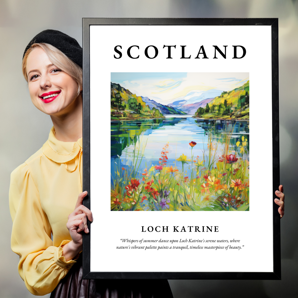 Person holding a poster of Loch Katrine