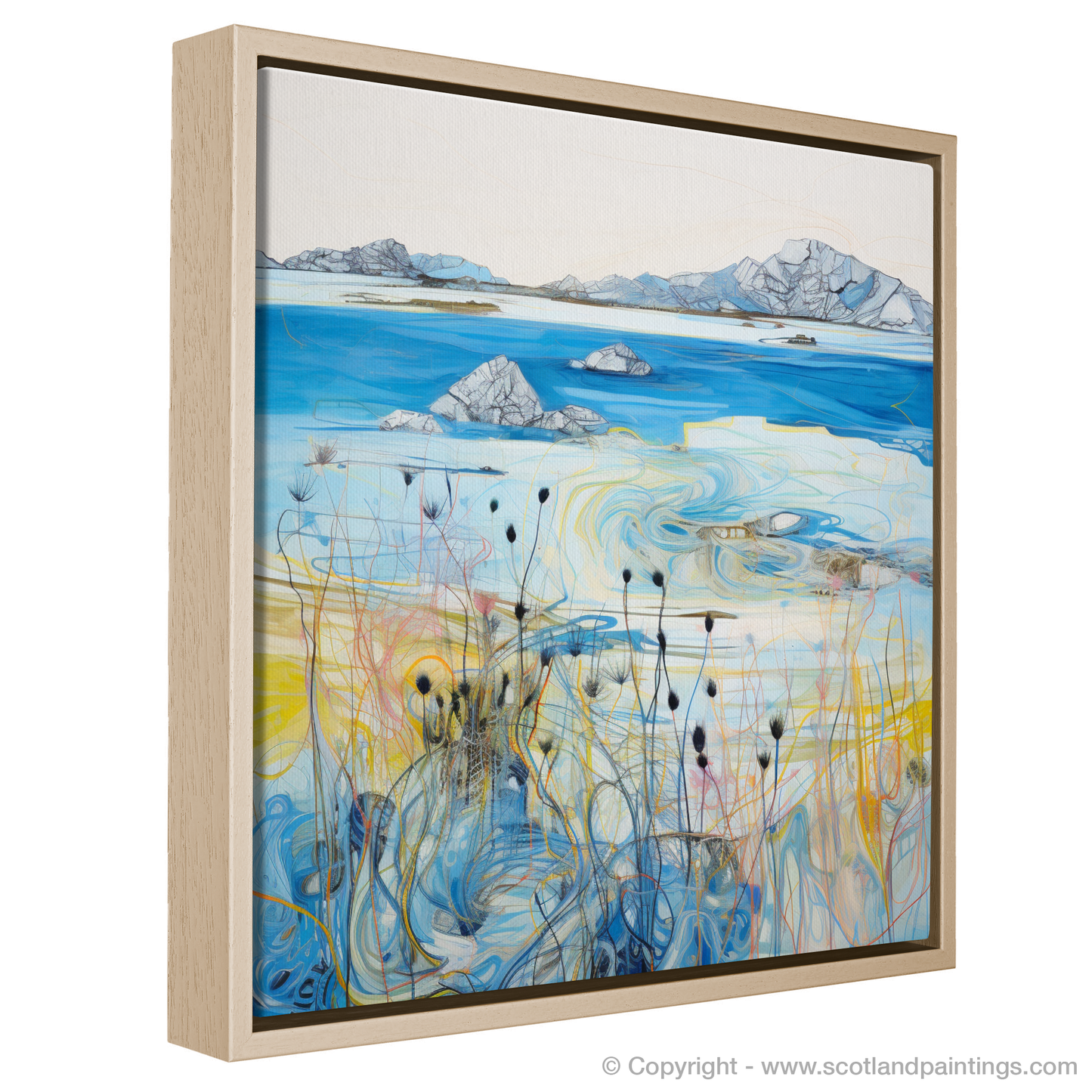 Painting and Art Print of Isle of Barra entitled "Isle of Barra Reimagined: A Contemporary Vision of Scottish Serenity".