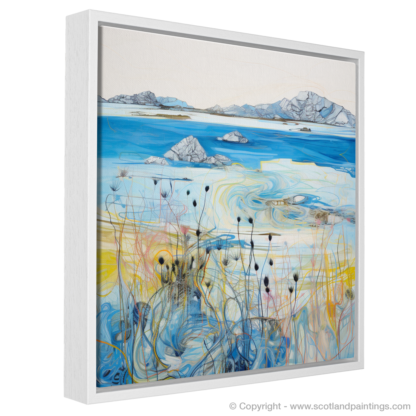 Painting and Art Print of Isle of Barra entitled "Isle of Barra Reimagined: A Contemporary Vision of Scottish Serenity".