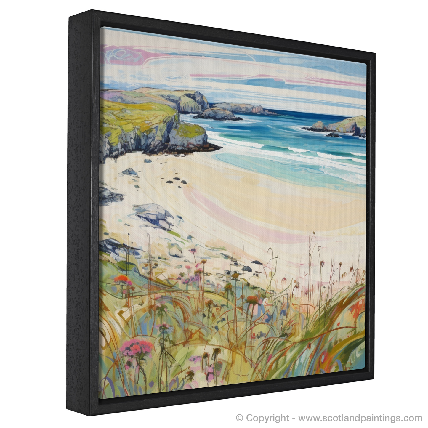 Painting and Art Print of Durness Beach, Sutherland in summer entitled "Summer Serenade at Durness Beach Sutherland".