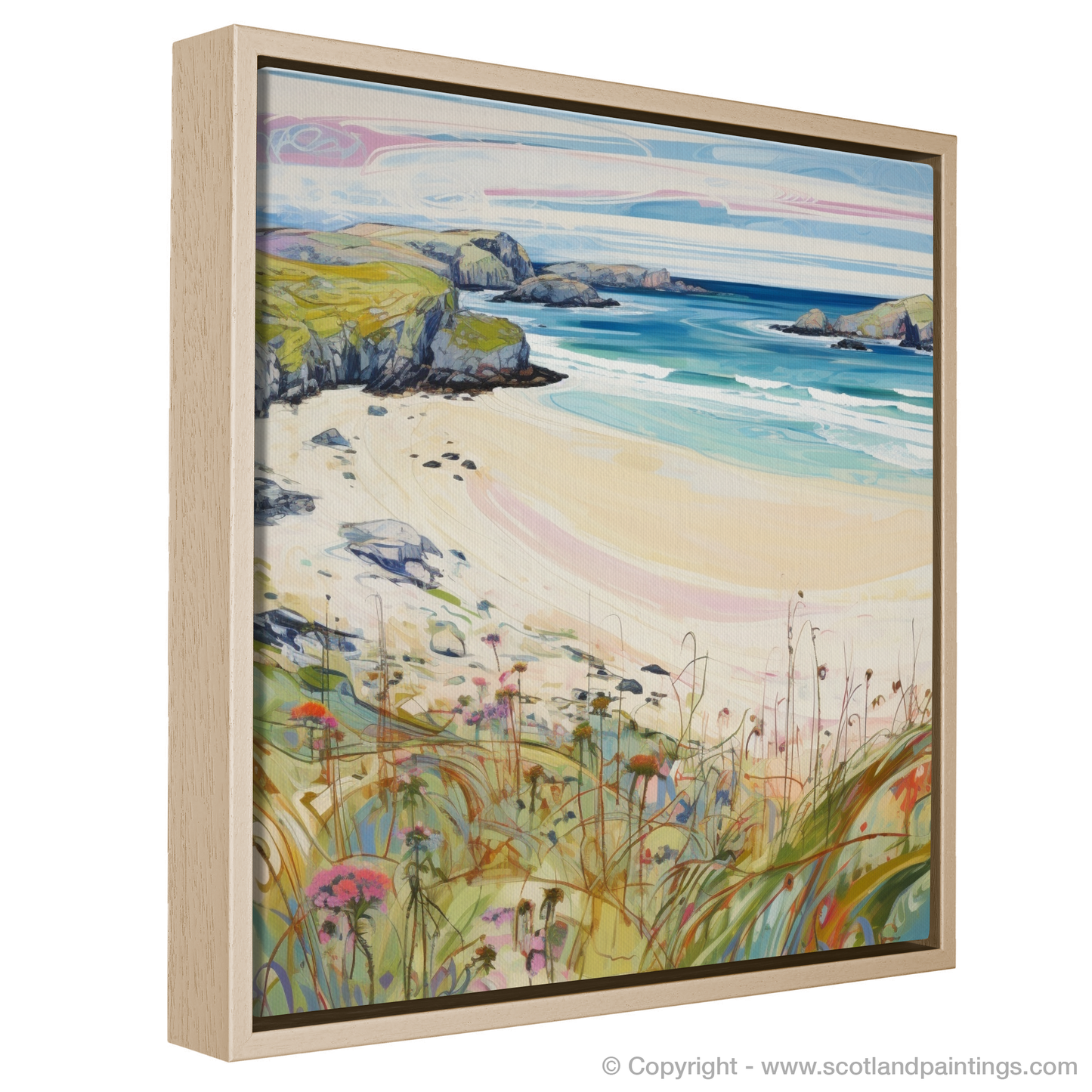 Painting and Art Print of Durness Beach, Sutherland in summer entitled "Summer Serenade at Durness Beach Sutherland".