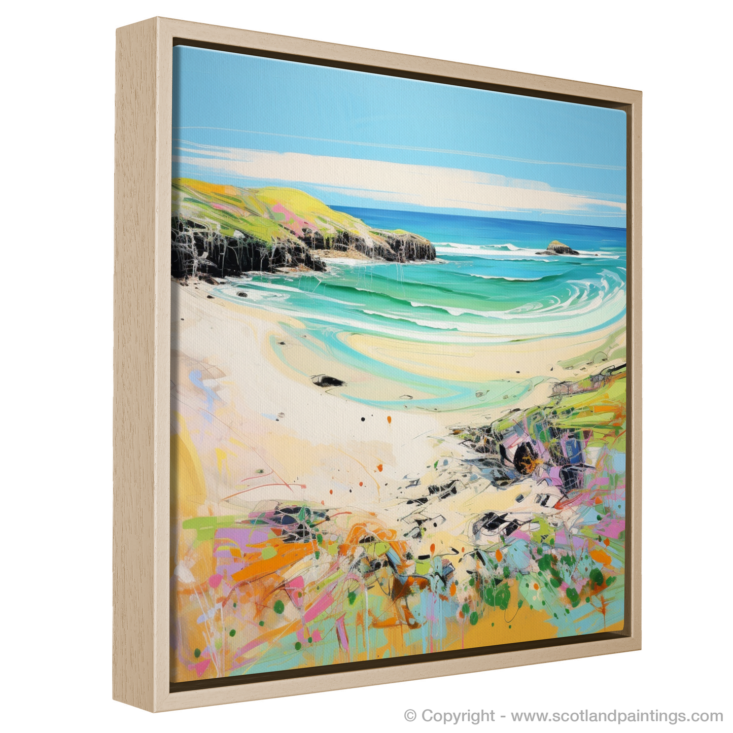 Painting and Art Print of Durness Beach, Sutherland in summer entitled "Summer Serenade at Durness Beach".