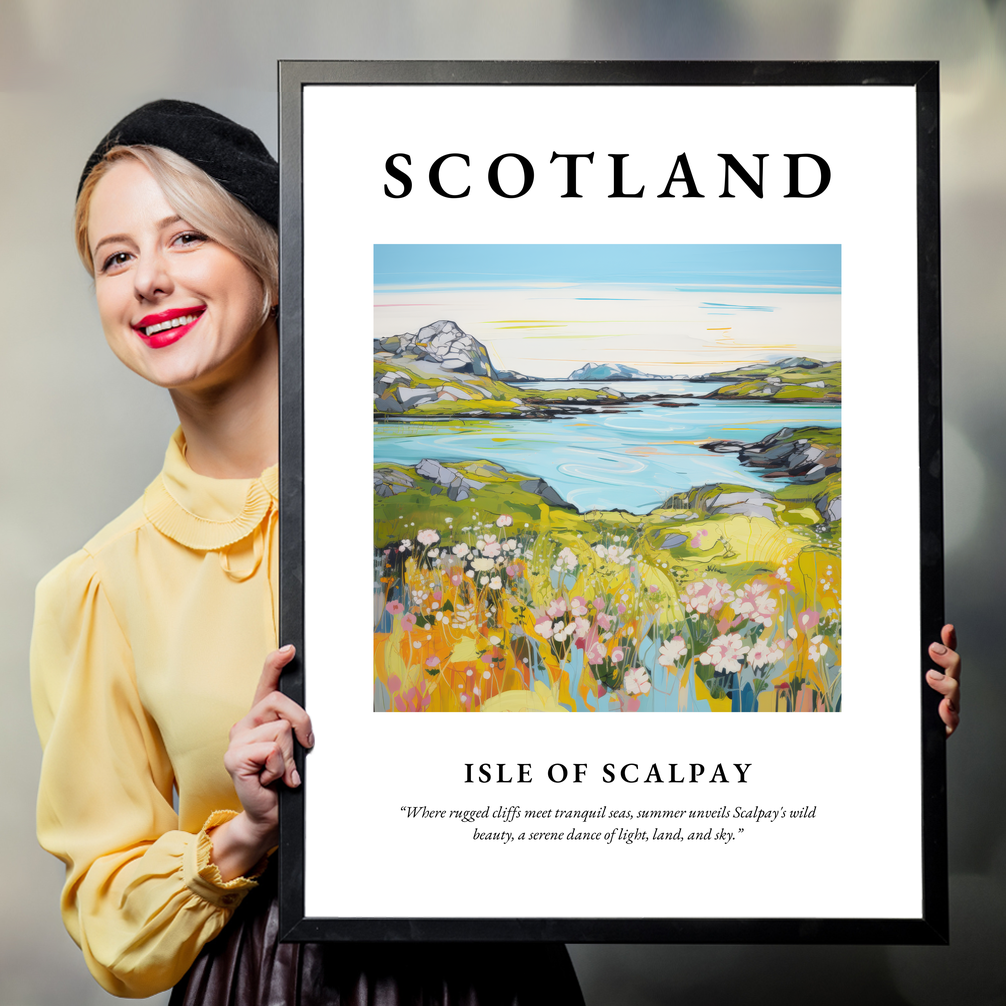 Person holding a poster of Isle of Scalpay