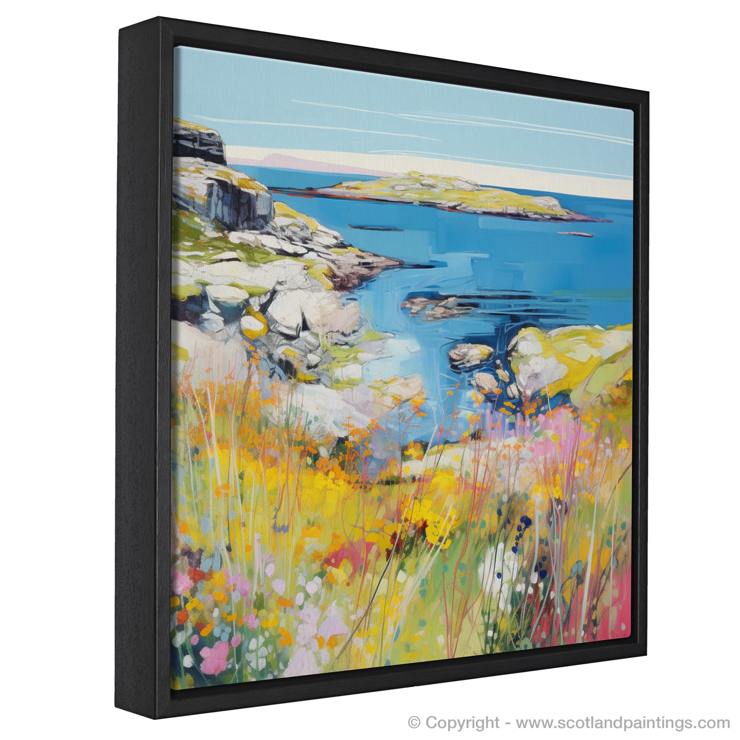 Painting and Art Print of Isle of Scalpay, Outer Hebrides in summer entitled "Summer Embrace on Scalpay Isle".