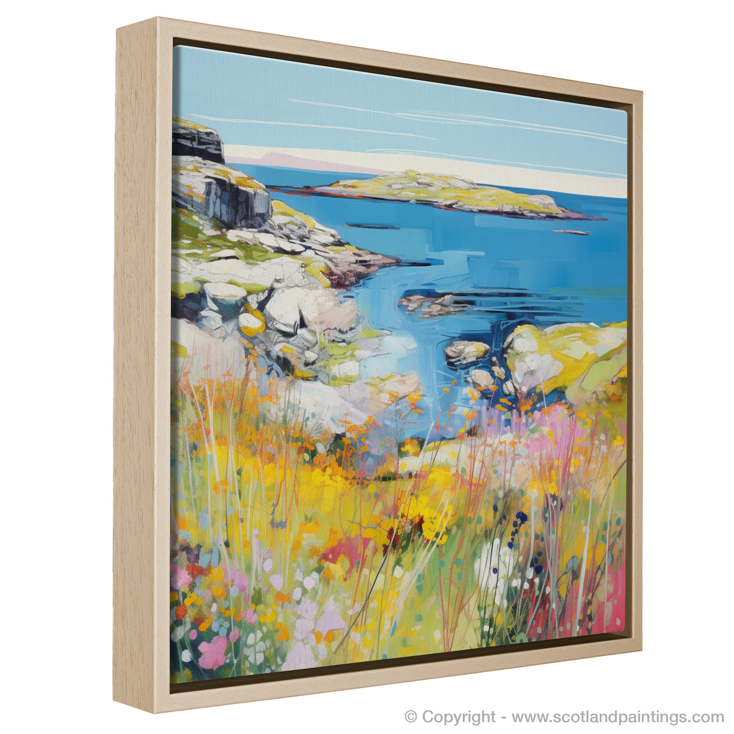 Painting and Art Print of Isle of Scalpay, Outer Hebrides in summer entitled "Summer Embrace on Scalpay Isle".