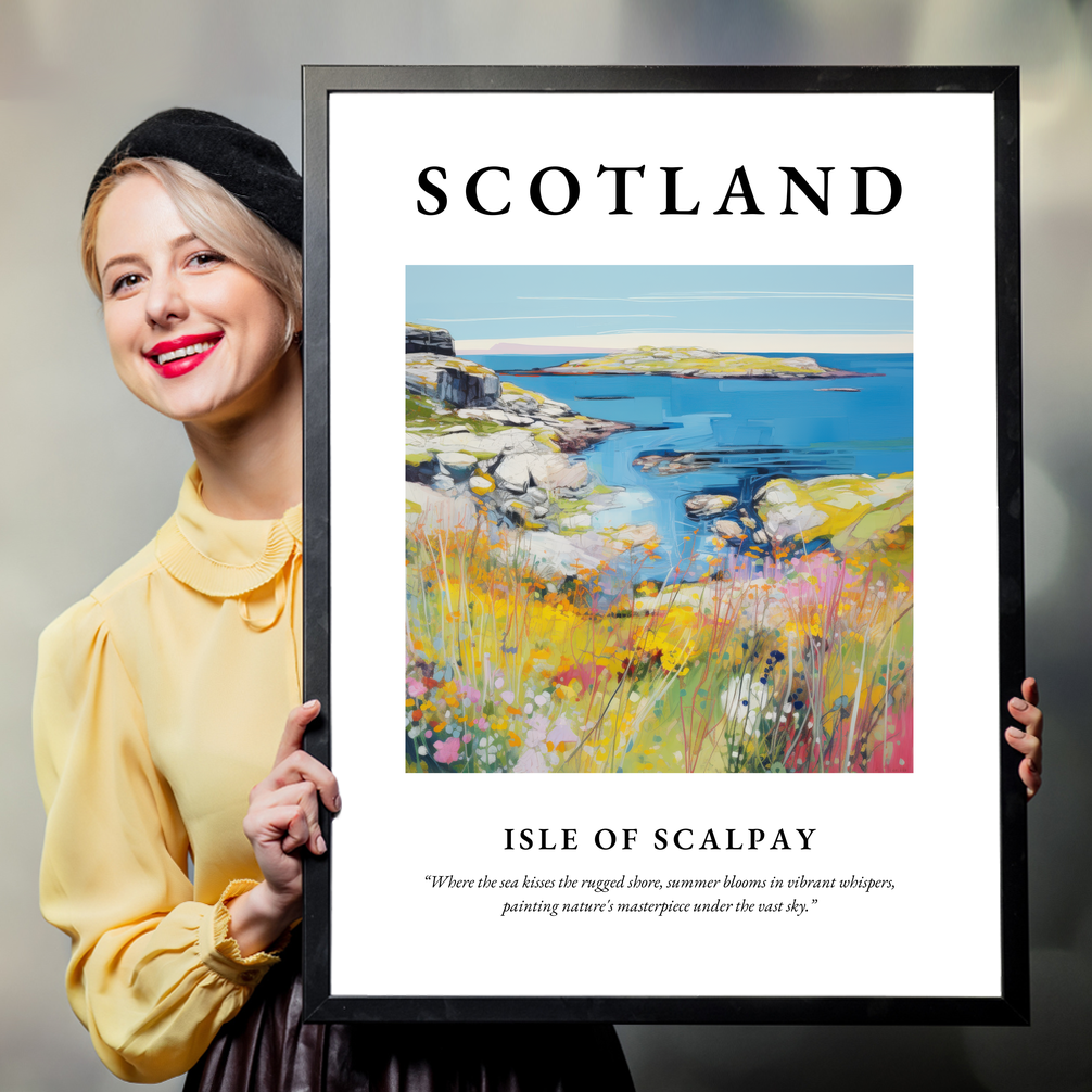 Person holding a poster of Isle of Scalpay