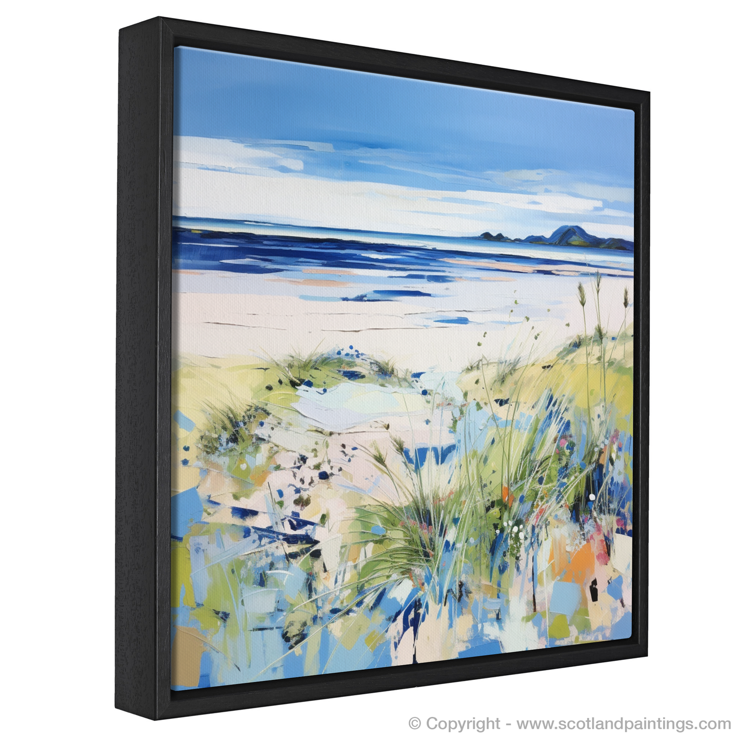 Painting and Art Print of Longniddry Beach, East Lothian in summer entitled "Summer Serenity at Longniddry Beach".