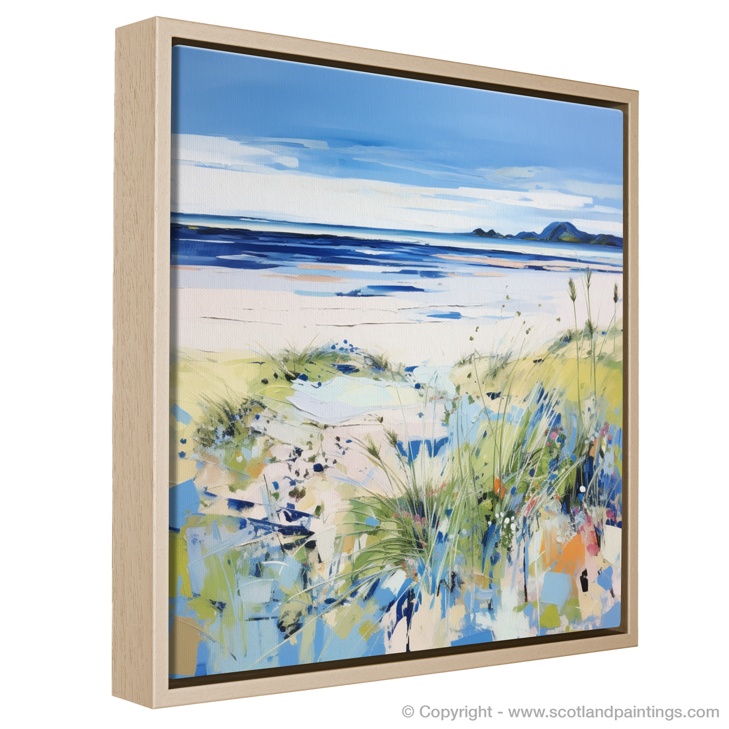 Painting and Art Print of Longniddry Beach, East Lothian in summer entitled "Summer Serenity at Longniddry Beach".