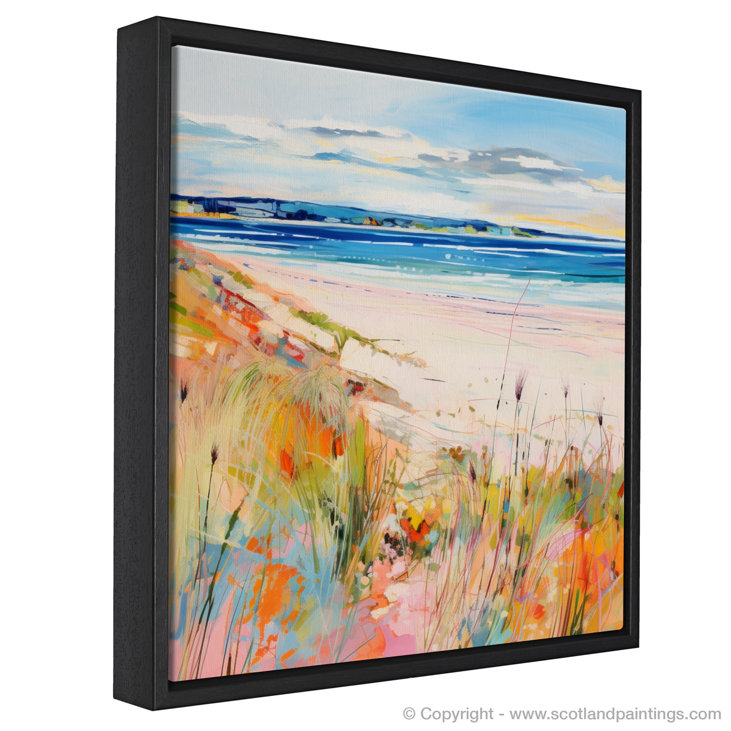 Painting and Art Print of Nairn Beach, Nairn in summer entitled "Summer Splendour at Nairn Beach".