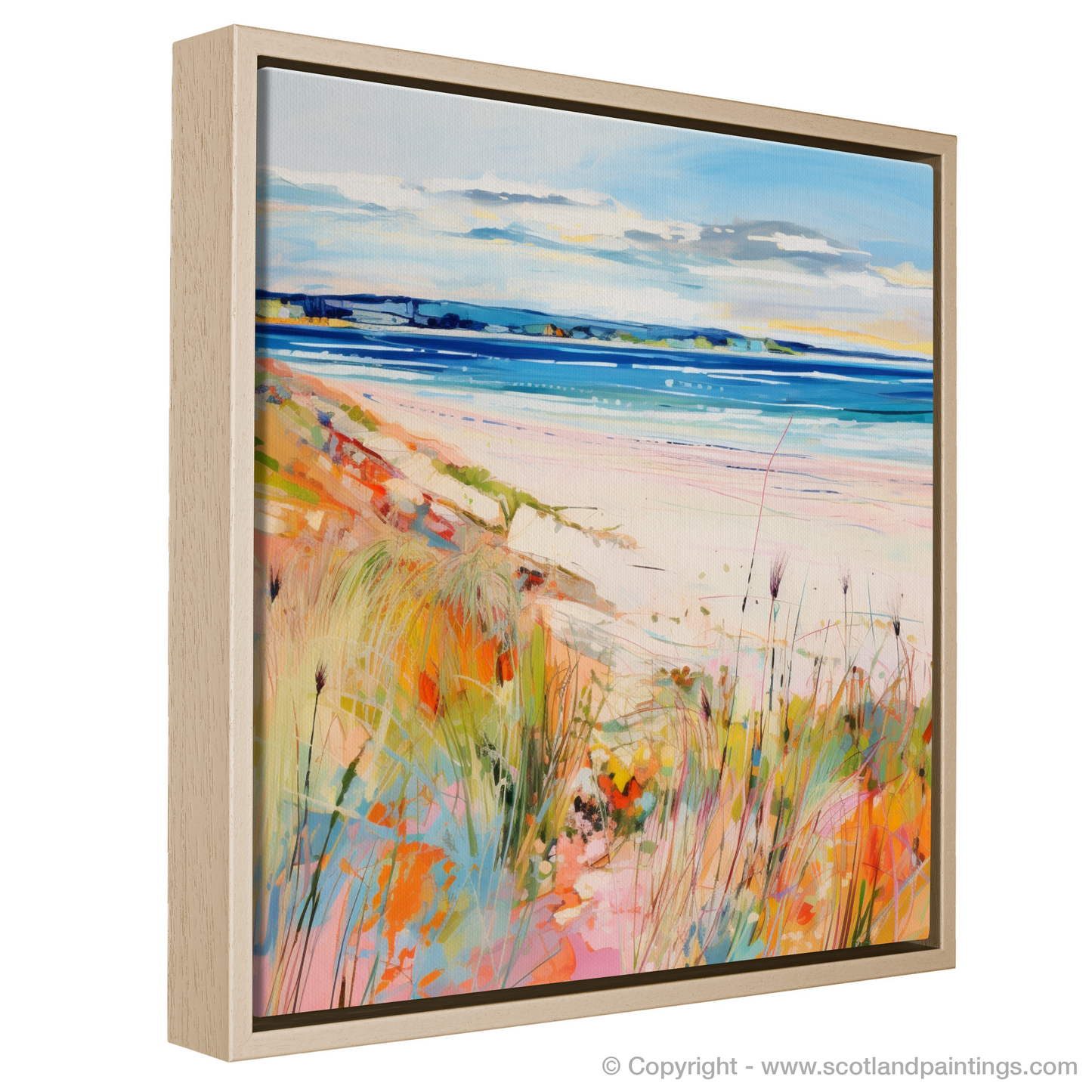 Painting and Art Print of Nairn Beach, Nairn in summer entitled "Summer Splendour at Nairn Beach".