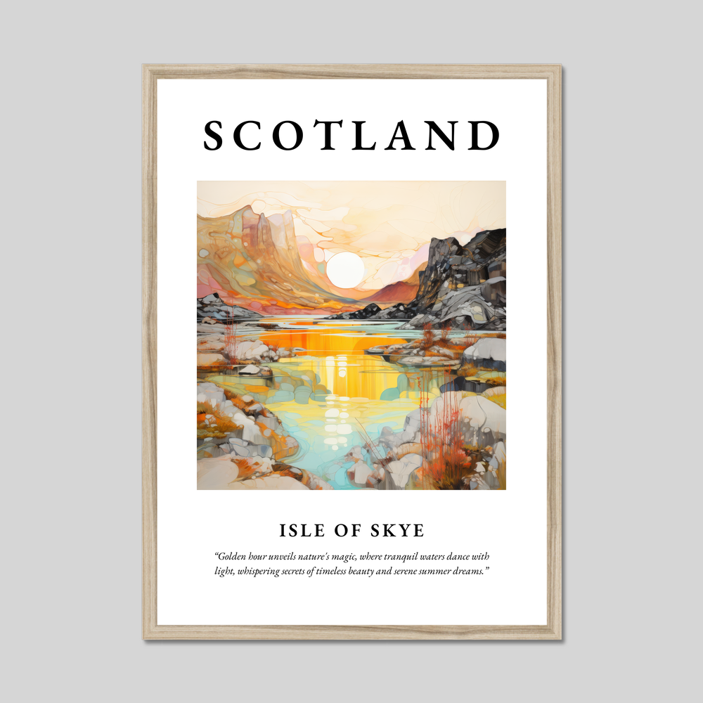 Poster in a natural frame with the word Scotland