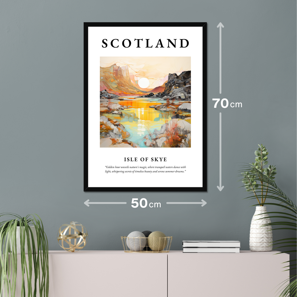 Poster of Isle of Skye hanging on a wall