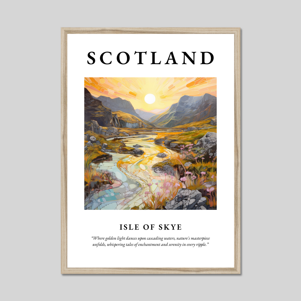 Poster in a natural frame with the word Scotland