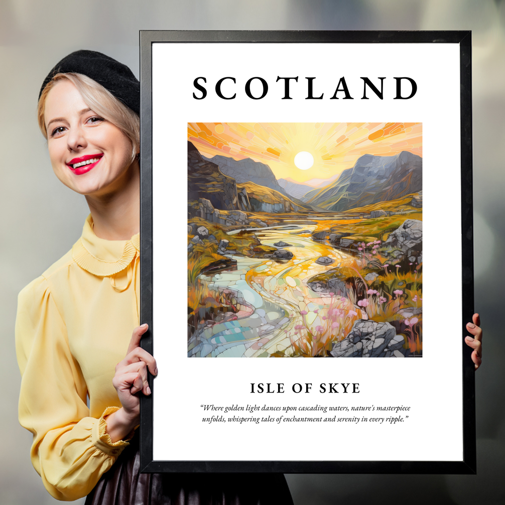 Person holding a poster of Isle of Skye