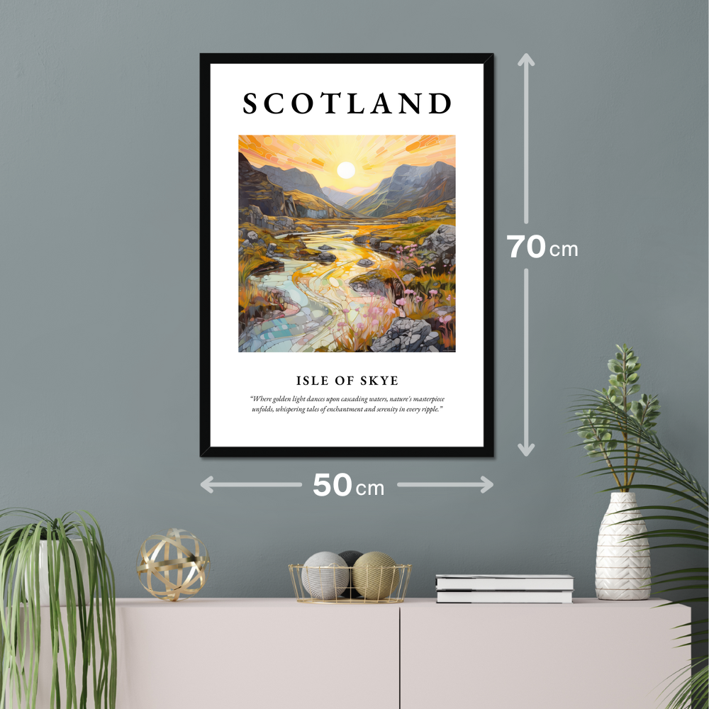 Poster of Isle of Skye hanging on a wall