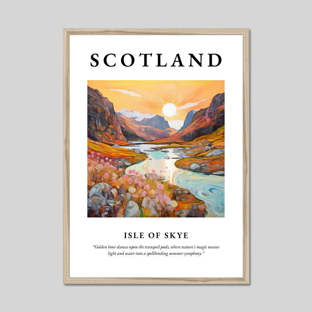 Poster in a natural frame with the word Scotland