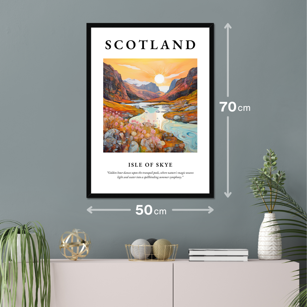 Poster of Isle of Skye hanging on a wall