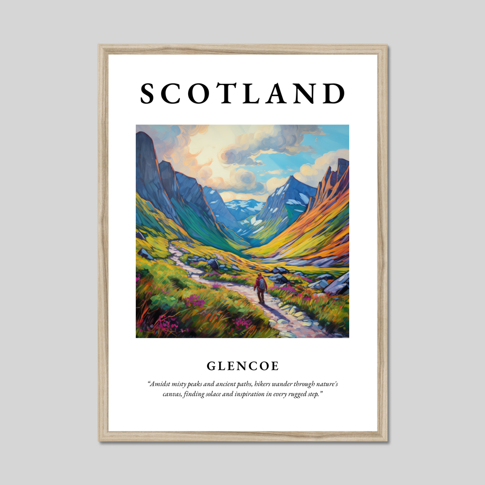 Poster in a natural frame with the word Scotland