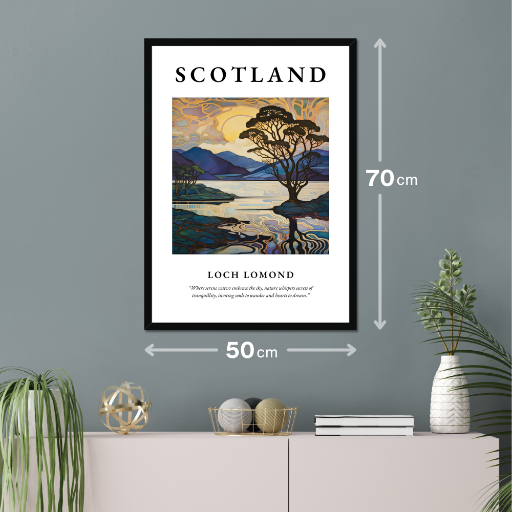 Poster of Loch Lomond hanging on a wall