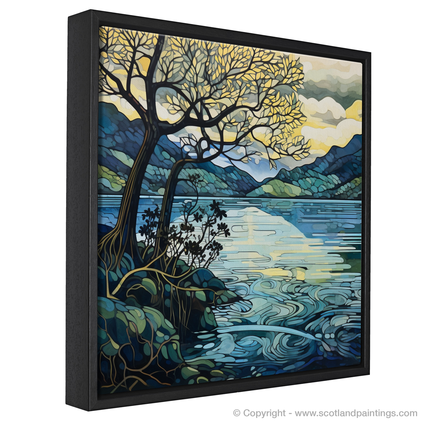 Painting and Art Print of Loch Lomond entitled "Art Nouveau Elegance of Loch Lomond".