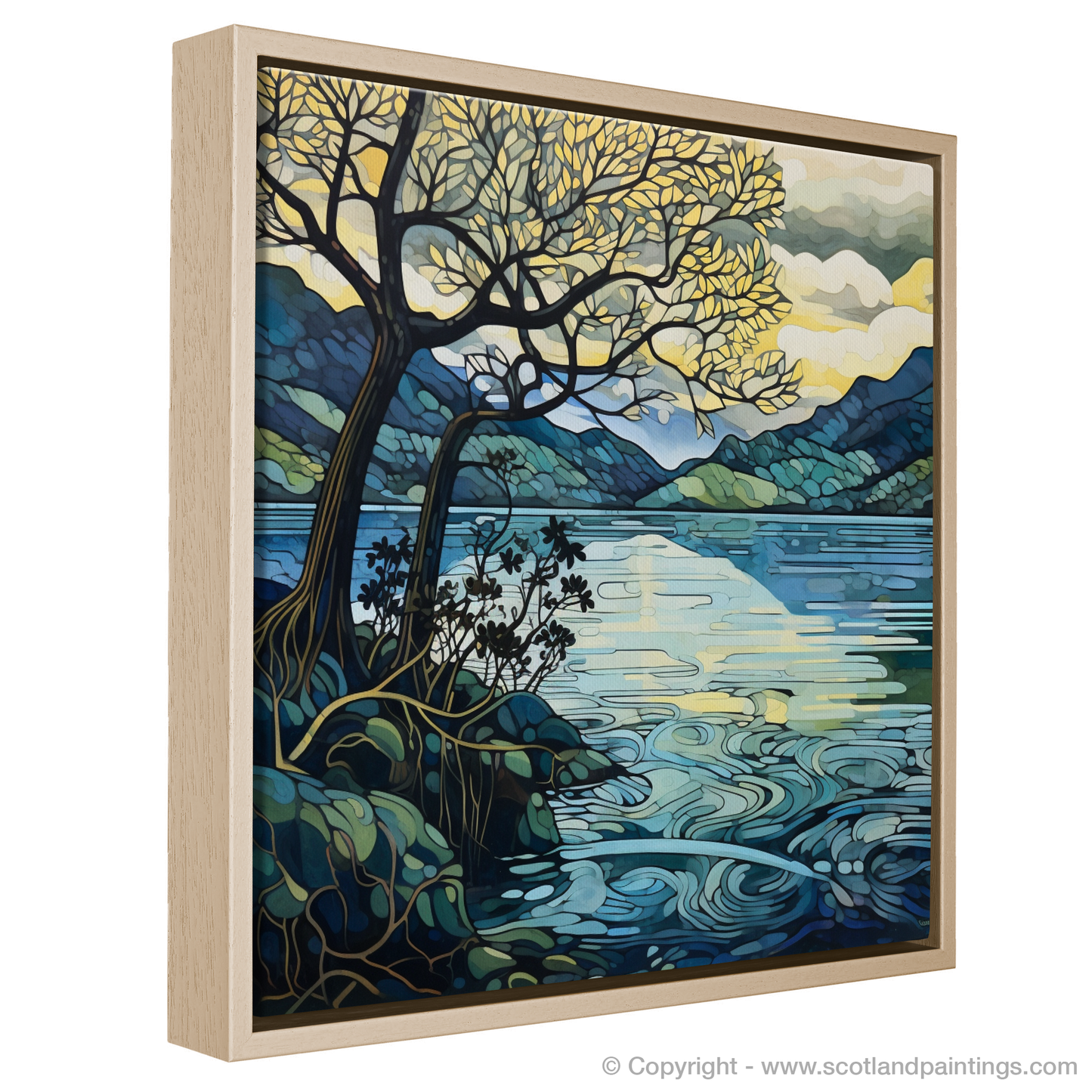 Painting and Art Print of Loch Lomond entitled "Art Nouveau Elegance of Loch Lomond".