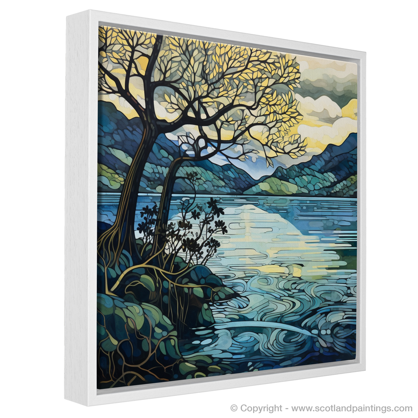 Painting and Art Print of Loch Lomond entitled "Art Nouveau Elegance of Loch Lomond".