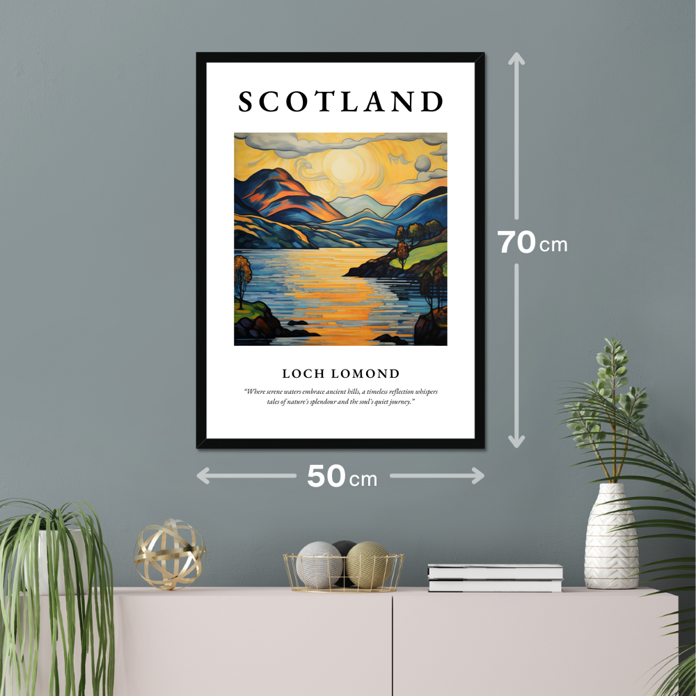 Poster of Loch Lomond hanging on a wall