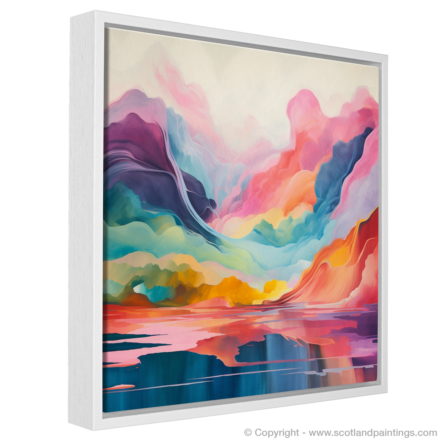 Painting and Art Print of Loch Lomond entitled "Vivid Loch Lomond: An Abstract Symphony".