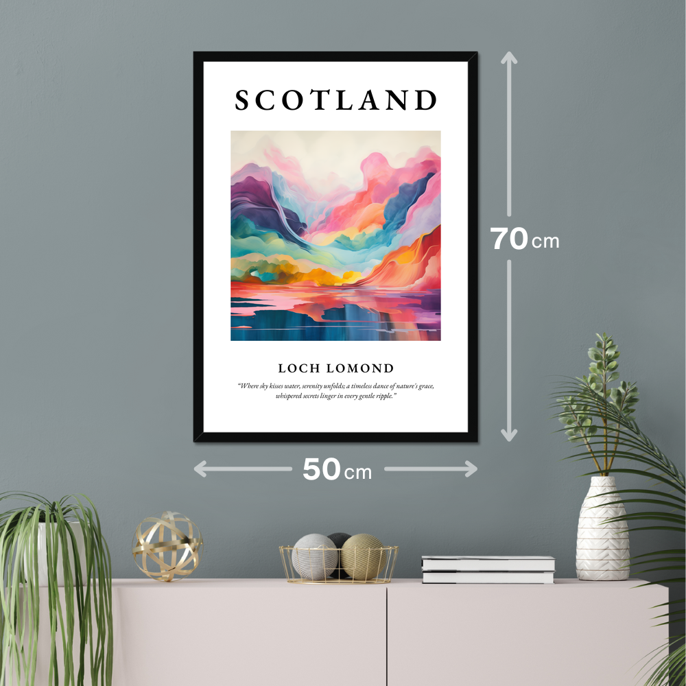 Poster of Loch Lomond hanging on a wall