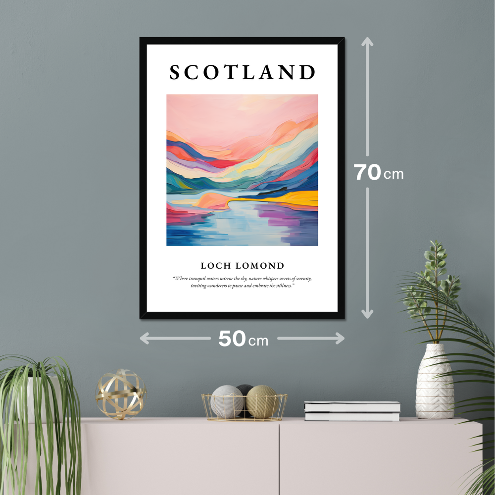 Poster of Loch Lomond hanging on a wall