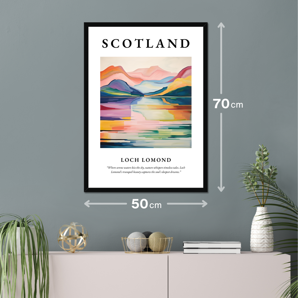 Poster of Loch Lomond hanging on a wall