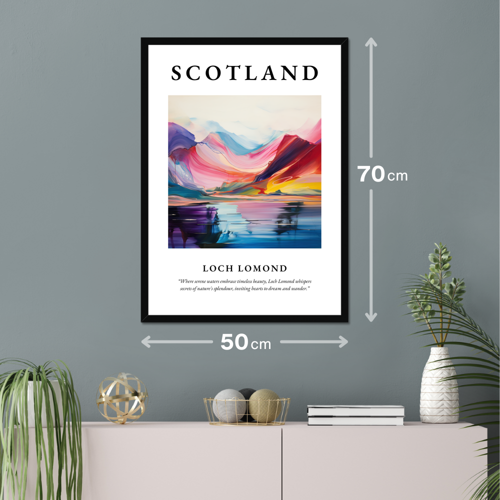 Poster of Loch Lomond hanging on a wall