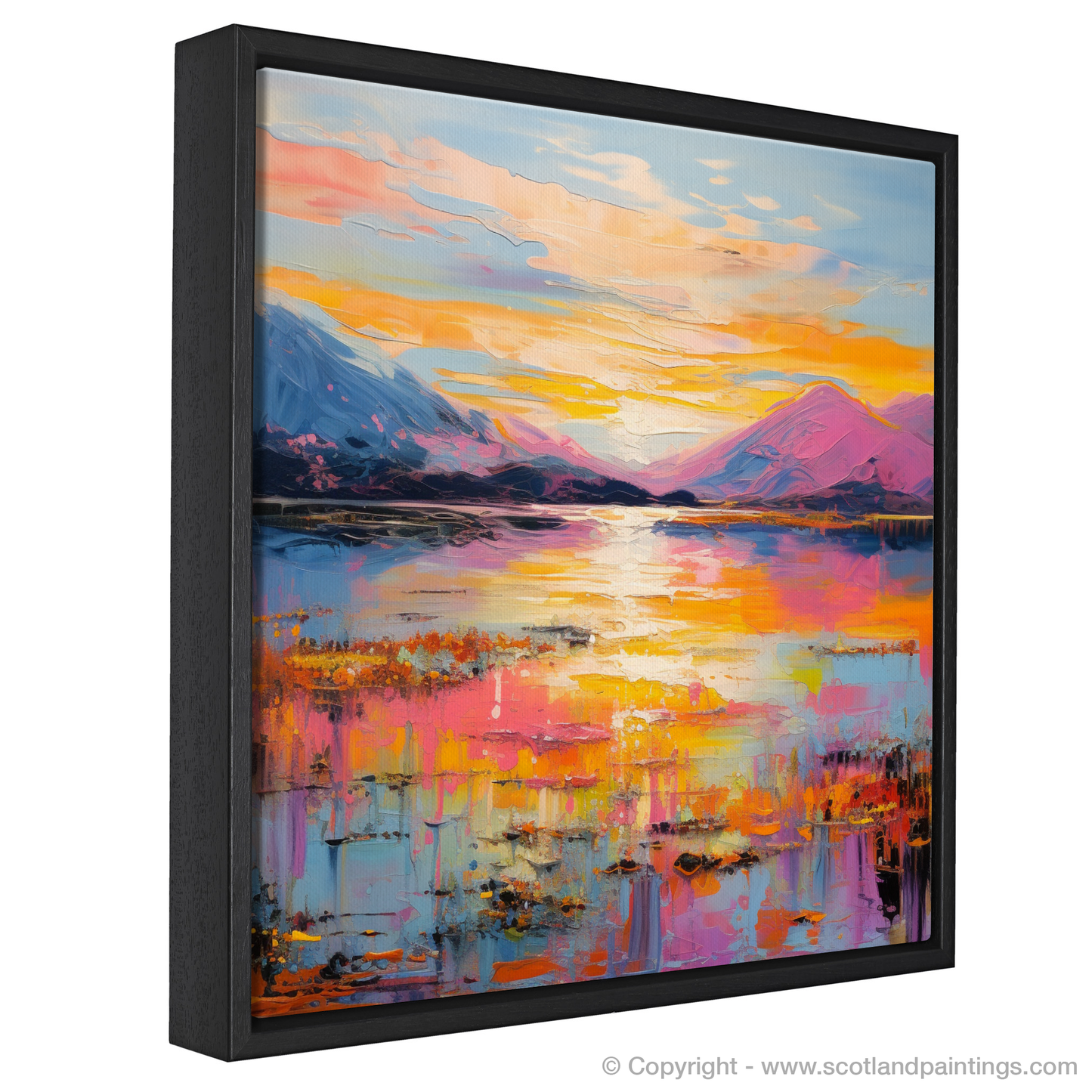 Painting and Art Print of Loch Lomond entitled "Loch Lomond's Sunset Serenade".