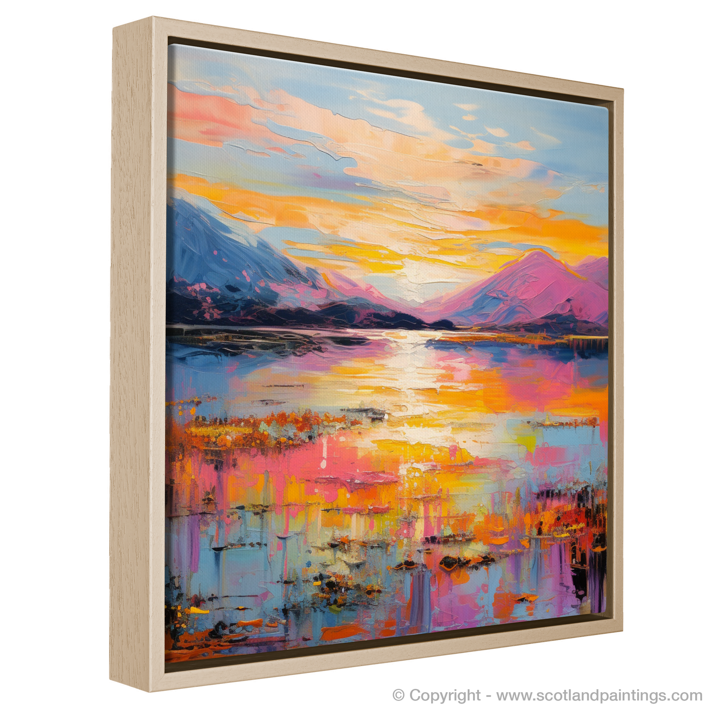 Painting and Art Print of Loch Lomond entitled "Loch Lomond's Sunset Serenade".