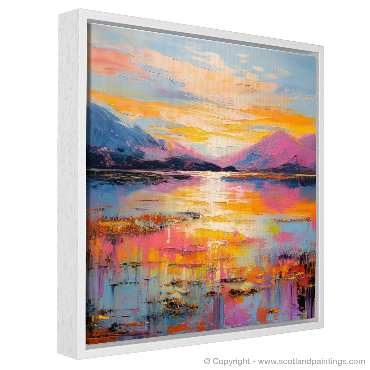 Painting and Art Print of Loch Lomond entitled "Loch Lomond's Sunset Serenade".