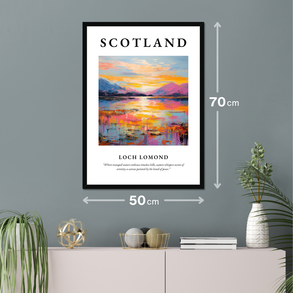 Poster of Loch Lomond hanging on a wall